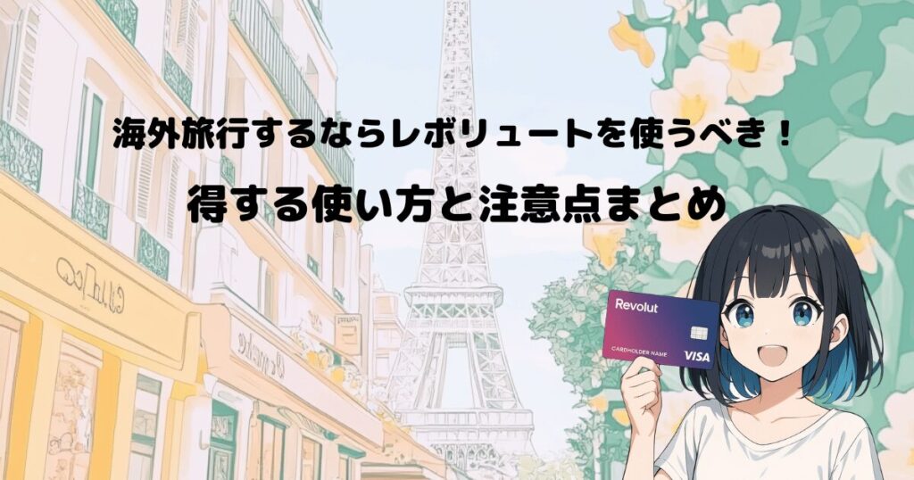 海外旅行にレボリュートを使うべき理由！得する使い方と注意点まとめのブログ記事用アイキャッチ画像