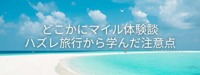 どこかにマイル体験談｜“ハズレ旅行”から学んだ注意点ノサムネイル