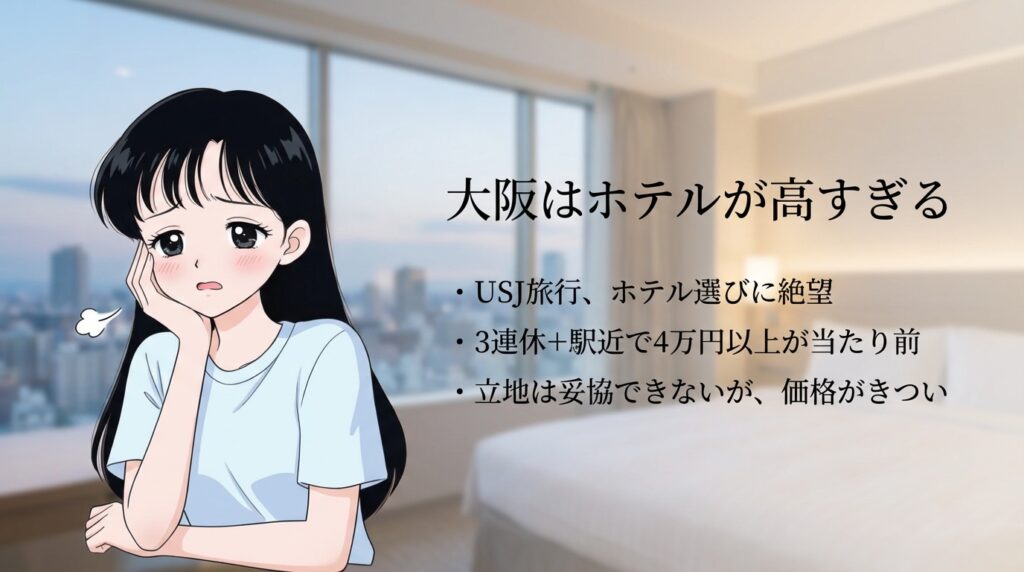 大阪のホテルが高すぎるという読者への投げかけの画像