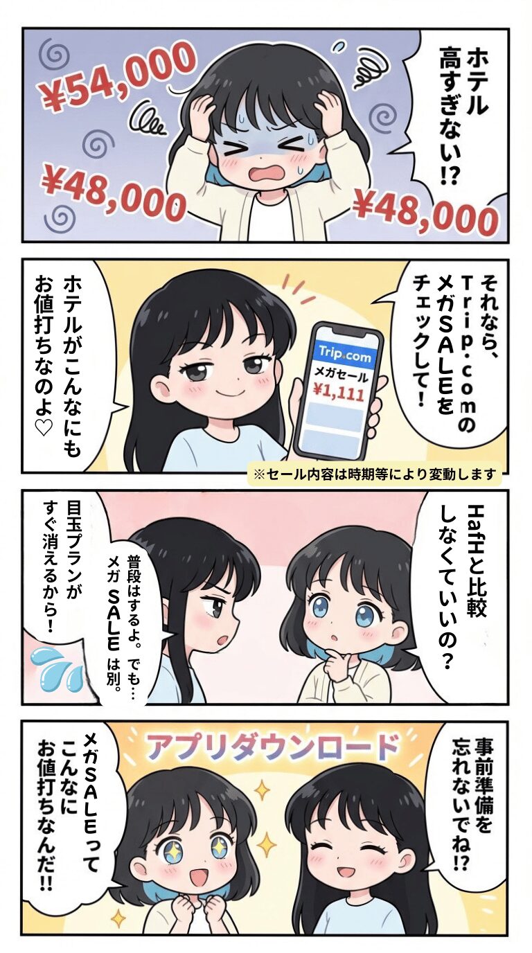 メガSALEの訴求４コマ